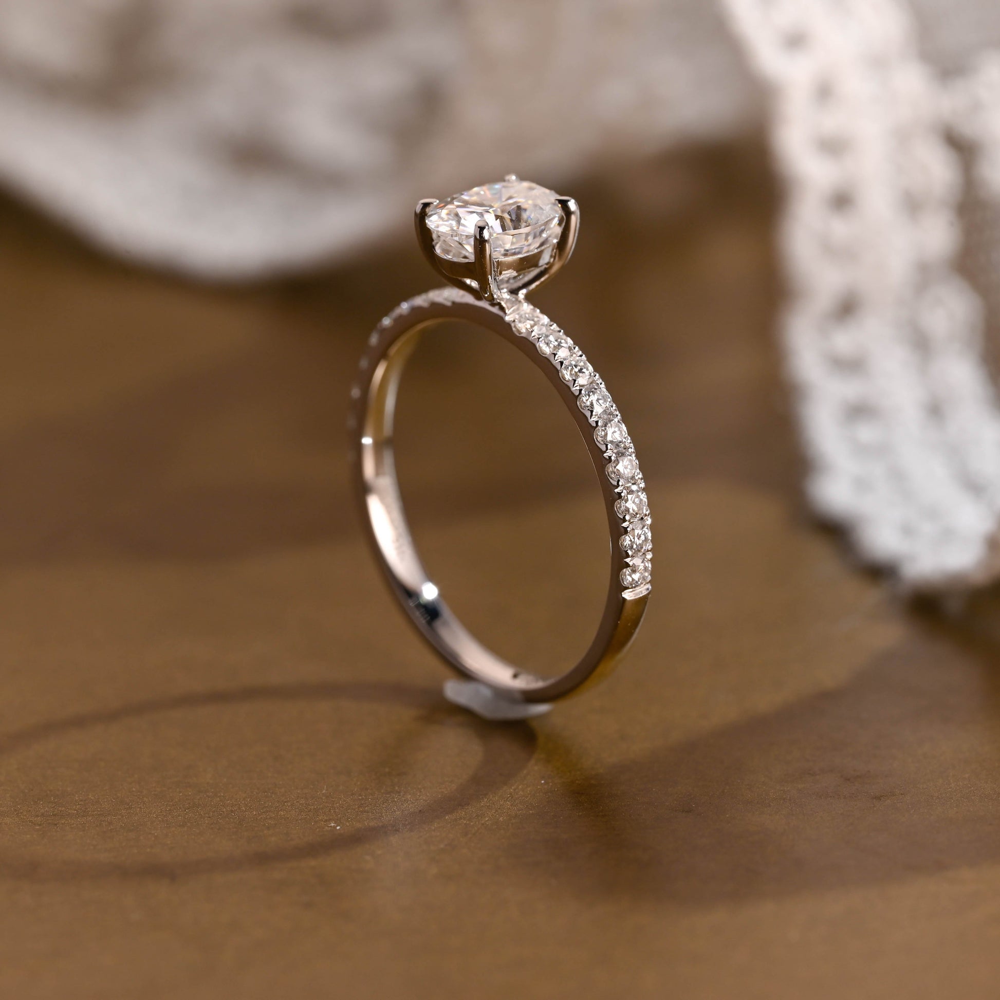 2 CT Round Three Stones Lab Grown Diamond Engagement Ring