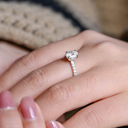 2 CT Round Three Stones Lab Grown Diamond Engagement Ring