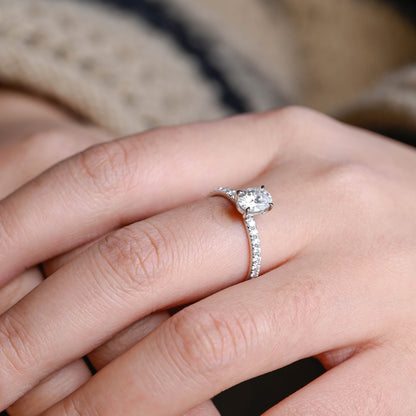 2 CT Round Three Stones Lab Grown Diamond Engagement Ring