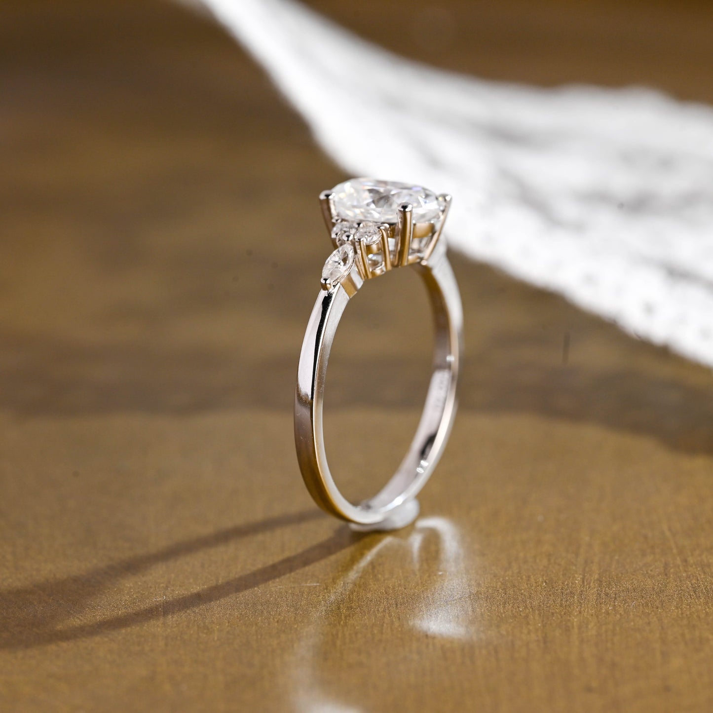 2 CT Round Three Stones Lab Grown Diamond Engagement Ring
