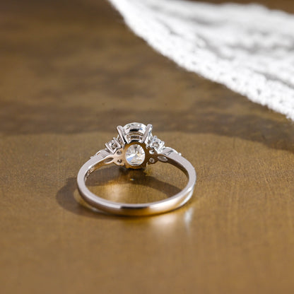 2 CT Round Three Stones Lab Grown Diamond Engagement Ring