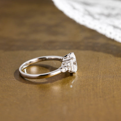 2 CT Round Three Stones Lab Grown Diamond Engagement Ring
