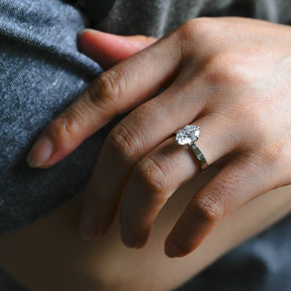 2 CT Round Three Stones Lab Grown Diamond Engagement Ring