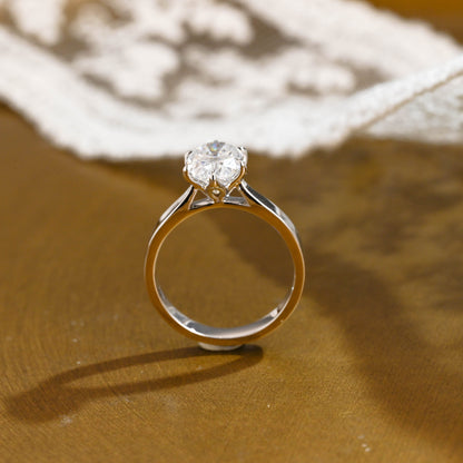 2 CT Round Three Stones Lab Grown Diamond Engagement Ring