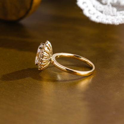 2 CT Round Three Stones Lab Grown Diamond Engagement Ring