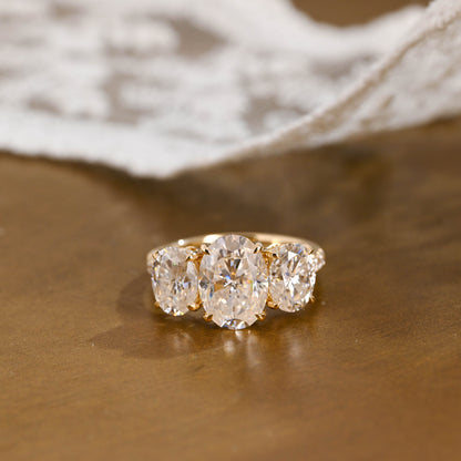 2 CT Round Three Stones Lab Grown Diamond Engagement Ring