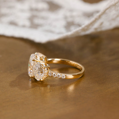 2 CT Round Three Stones Lab Grown Diamond Engagement Ring