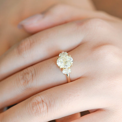 2 CT Round Three Stones Lab Grown Diamond Engagement Ring