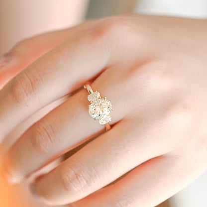 2 CT Round Three Stones Lab Grown Diamond Engagement Ring