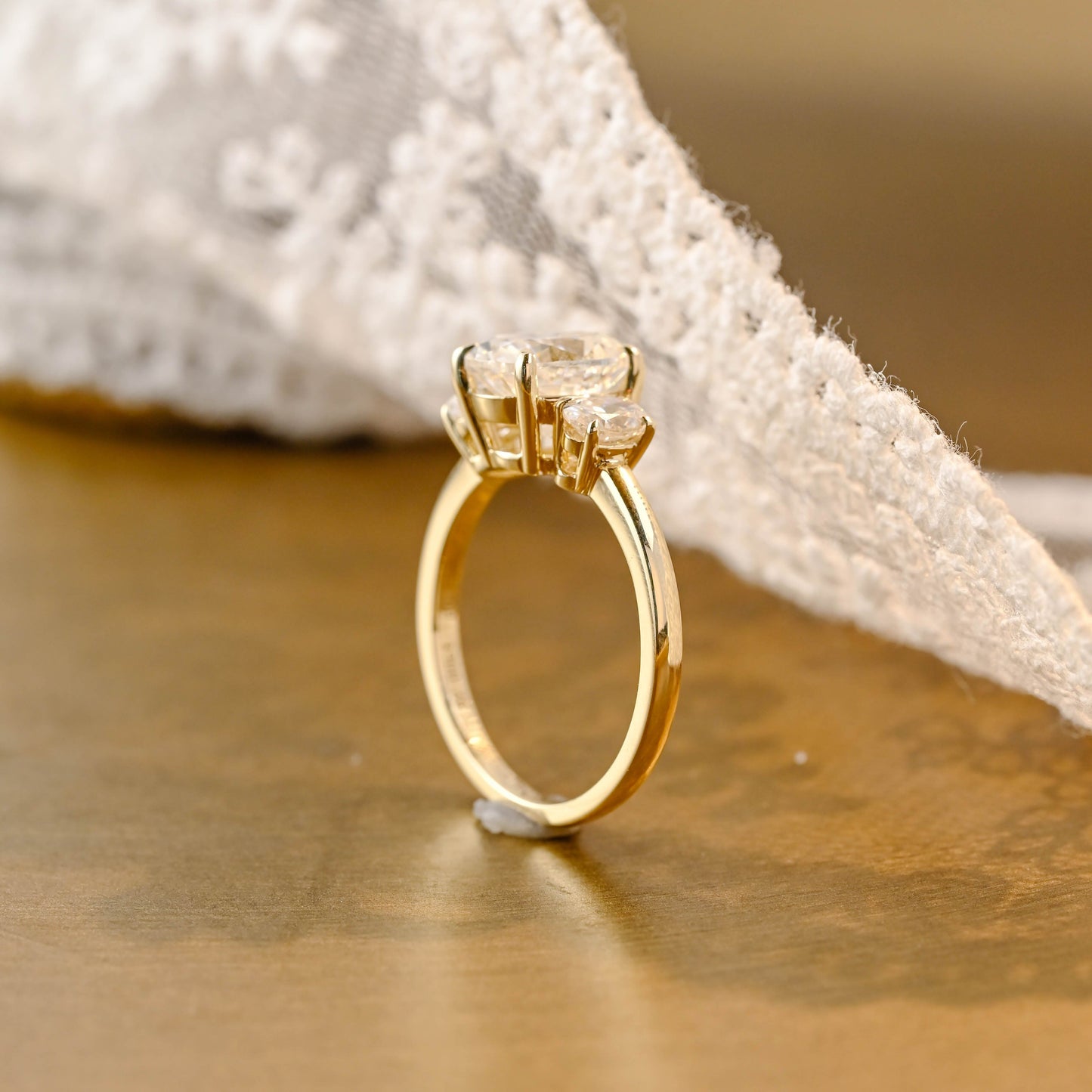 2 CT Round Three Stones Lab Grown Diamond Engagement Ring