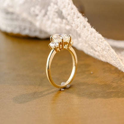 2 CT Round Three Stones Lab Grown Diamond Engagement Ring