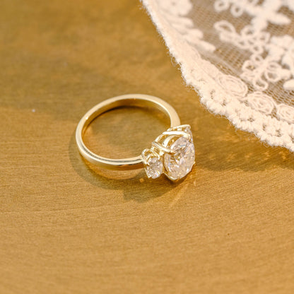2 CT Round Three Stones Lab Grown Diamond Engagement Ring