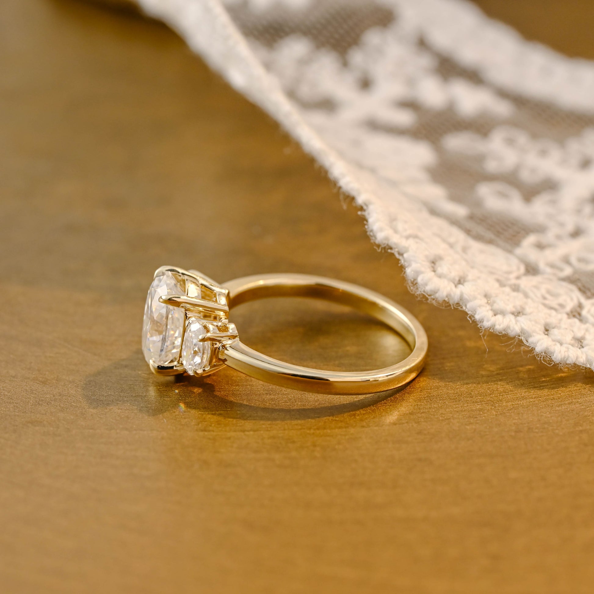 2 CT Round Three Stones Lab Grown Diamond Engagement Ring