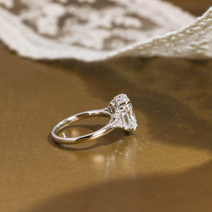 2 CT Round Three Stones Lab Grown Diamond Engagement Ring