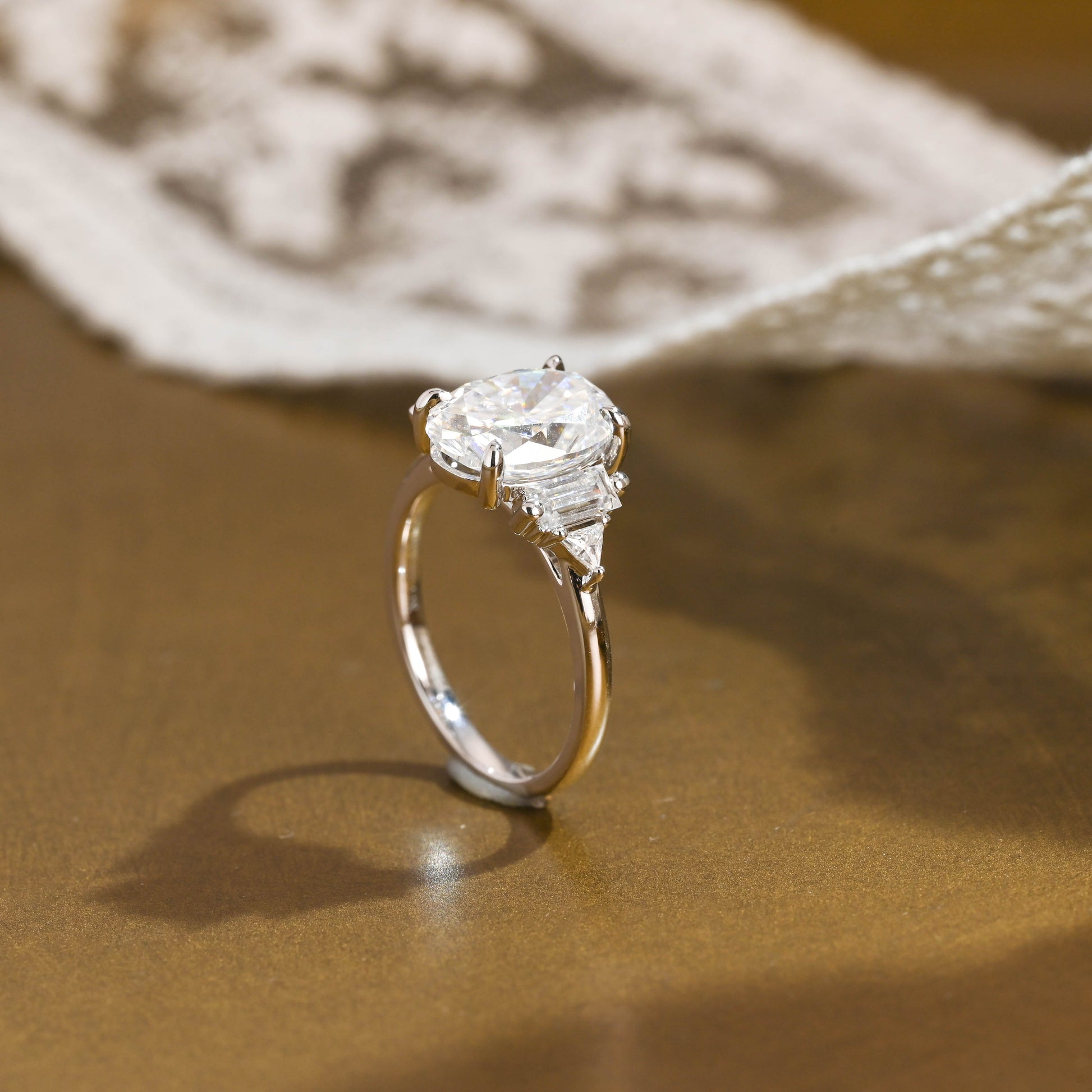 2 CT Round Three Stones Lab Grown Diamond Engagement Ring