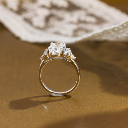 2 CT Round Three Stones Lab Grown Diamond Engagement Ring