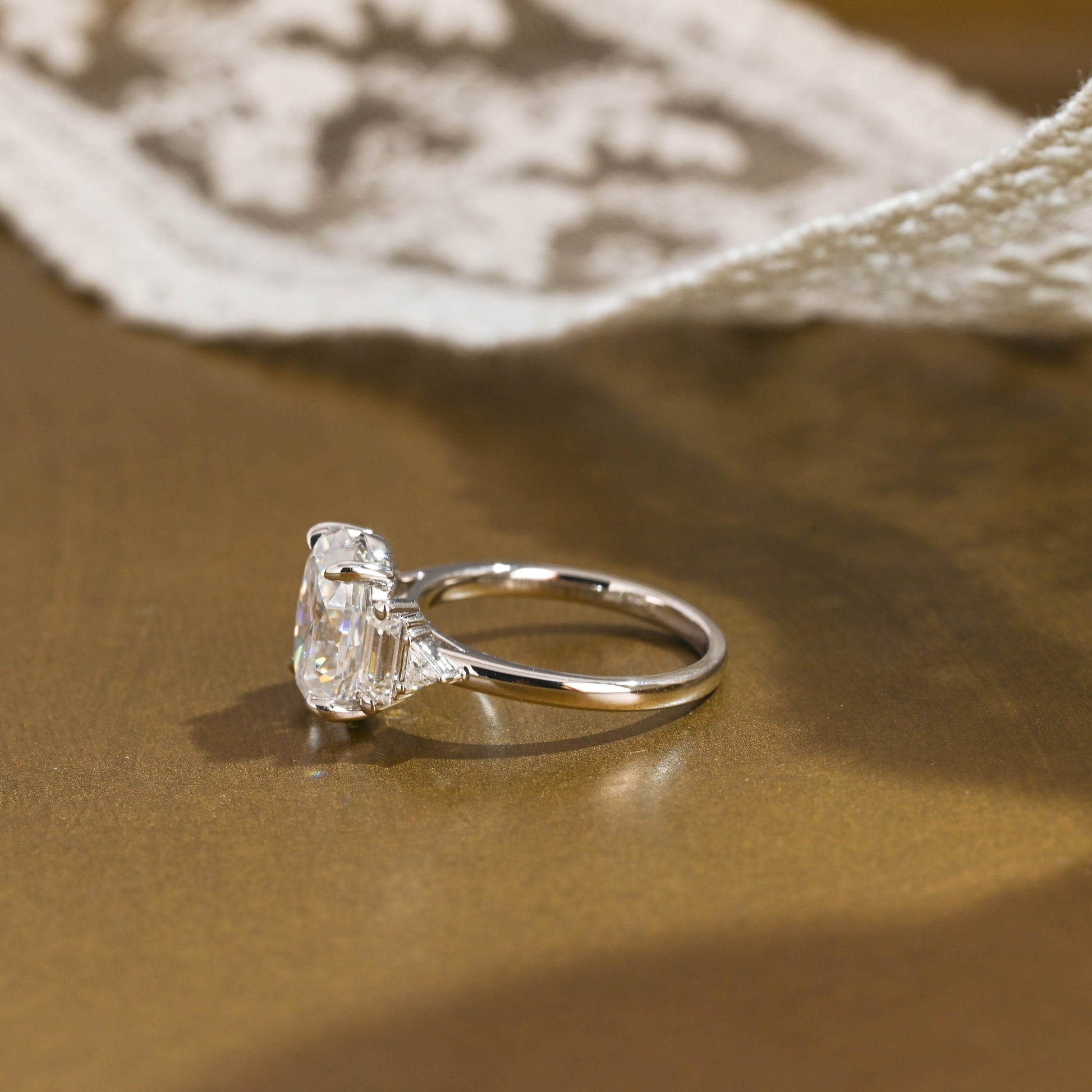 2 CT Round Three Stones Lab Grown Diamond Engagement Ring