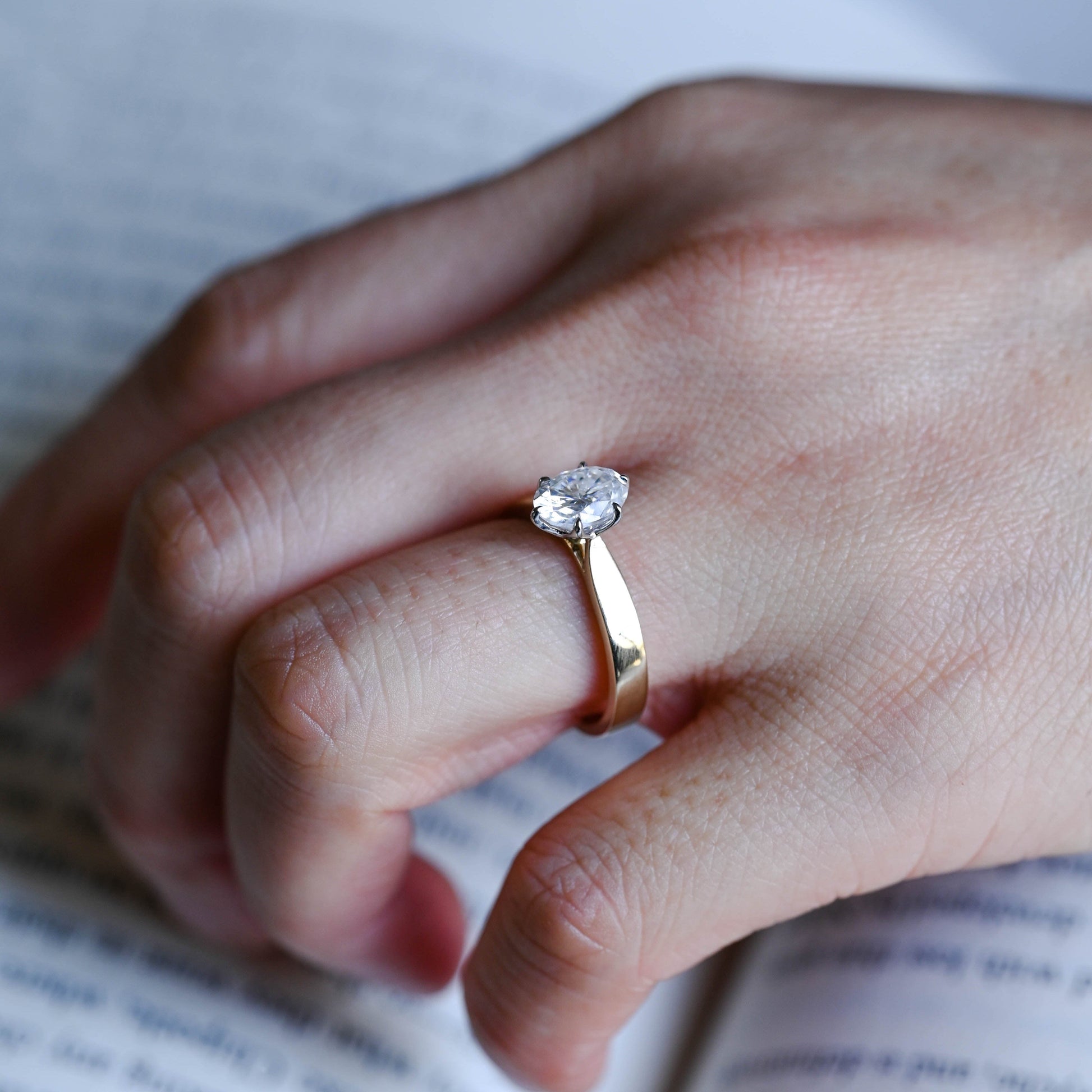 2 CT Round Three Stones Lab Grown Diamond Engagement Ring