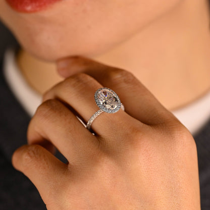 2 CT Round Three Stones Lab Grown Diamond Engagement Ring