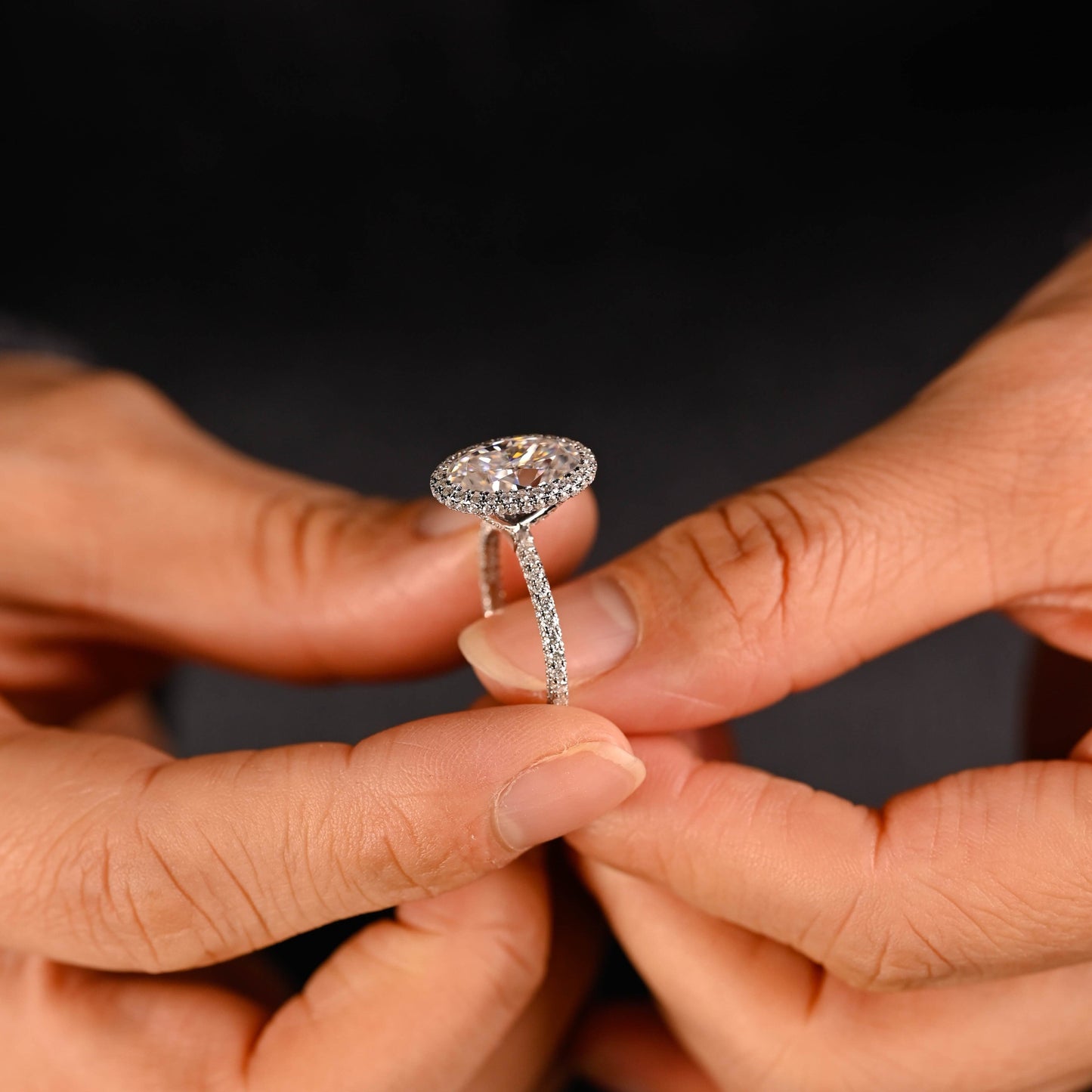 2 CT Round Three Stones Lab Grown Diamond Engagement Ring
