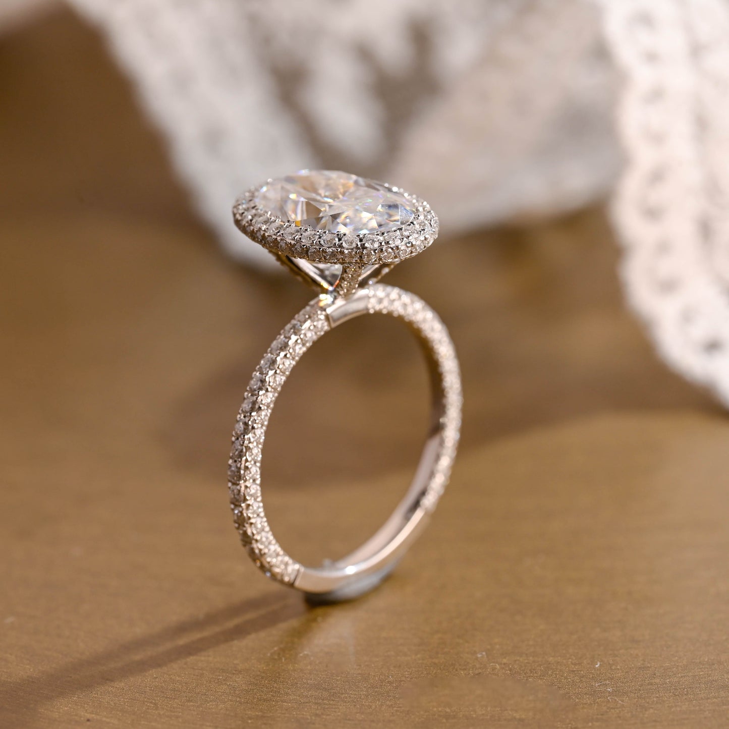 2 CT Round Three Stones Lab Grown Diamond Engagement Ring
