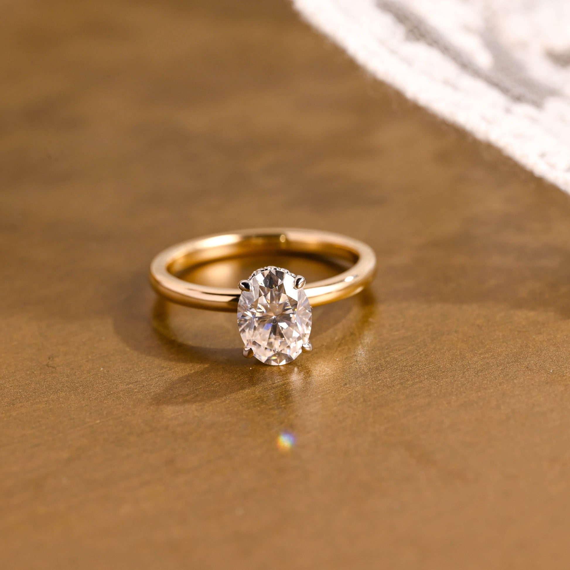 2 CT Round Three Stones Lab Grown Diamond Engagement Ring