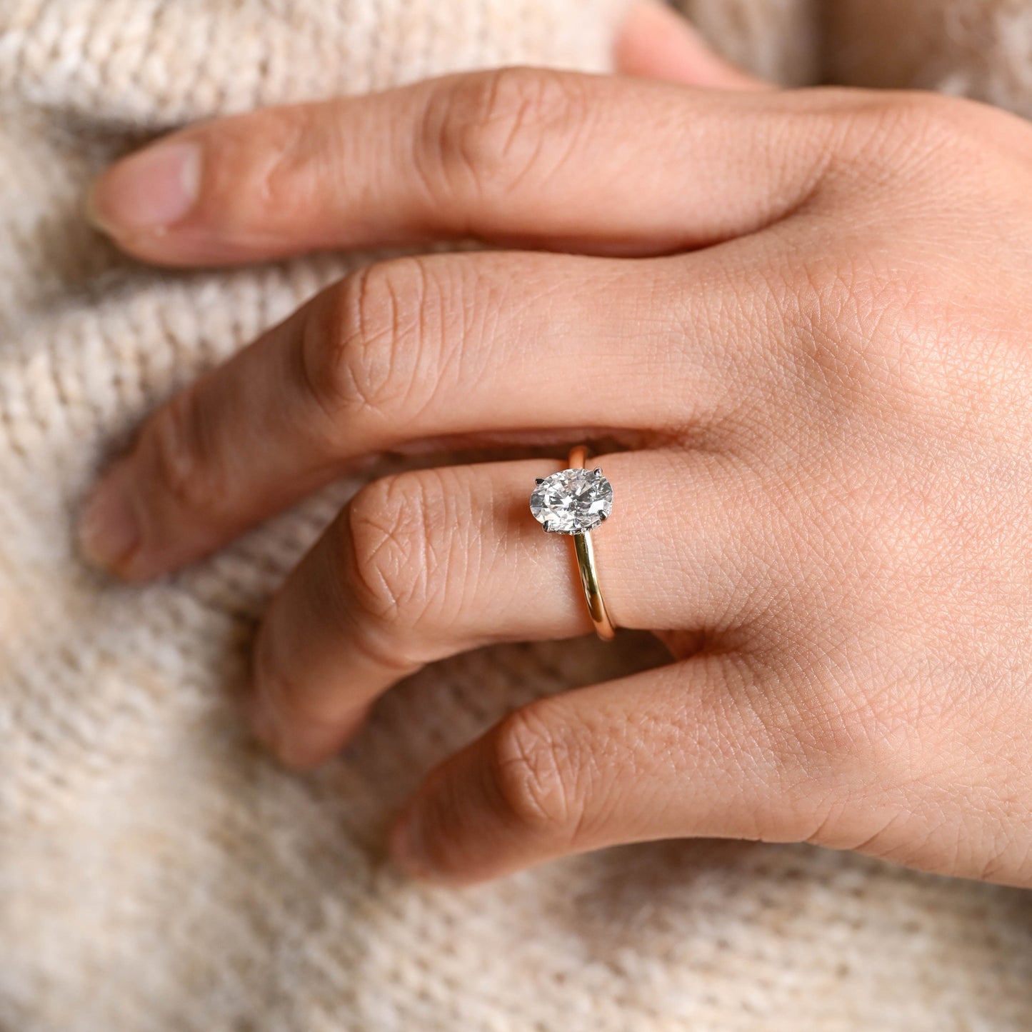 2 CT Round Three Stones Lab Grown Diamond Engagement Ring