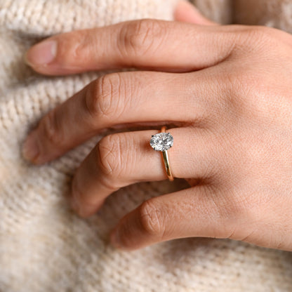 2 CT Round Three Stones Lab Grown Diamond Engagement Ring