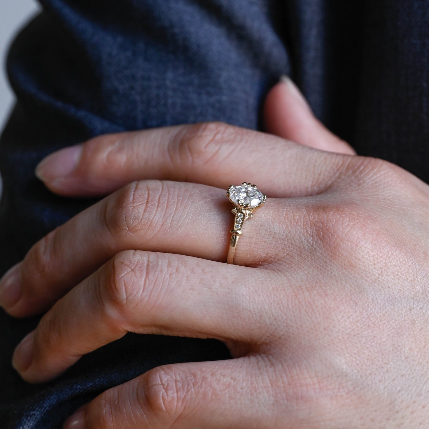 2 CT Round Three Stones Lab Grown Diamond Engagement Ring