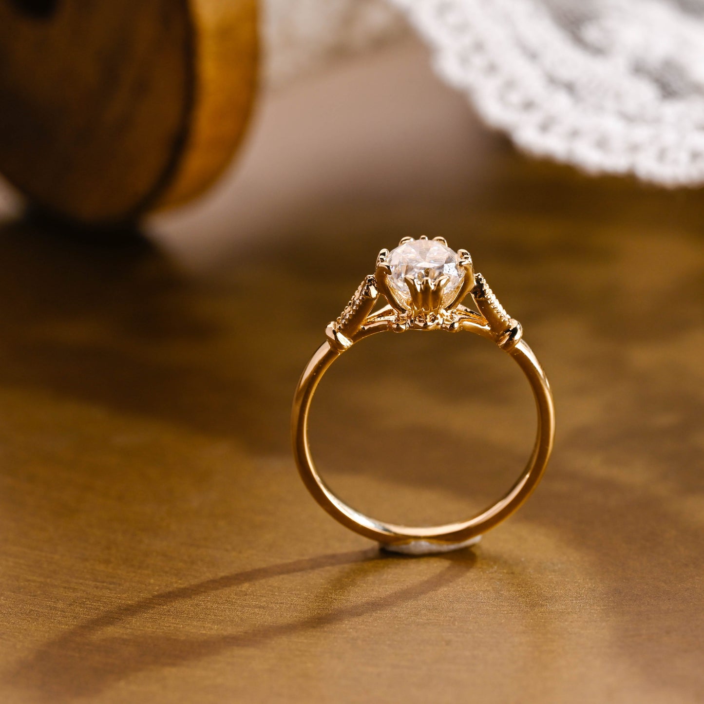 2 CT Round Three Stones Lab Grown Diamond Engagement Ring