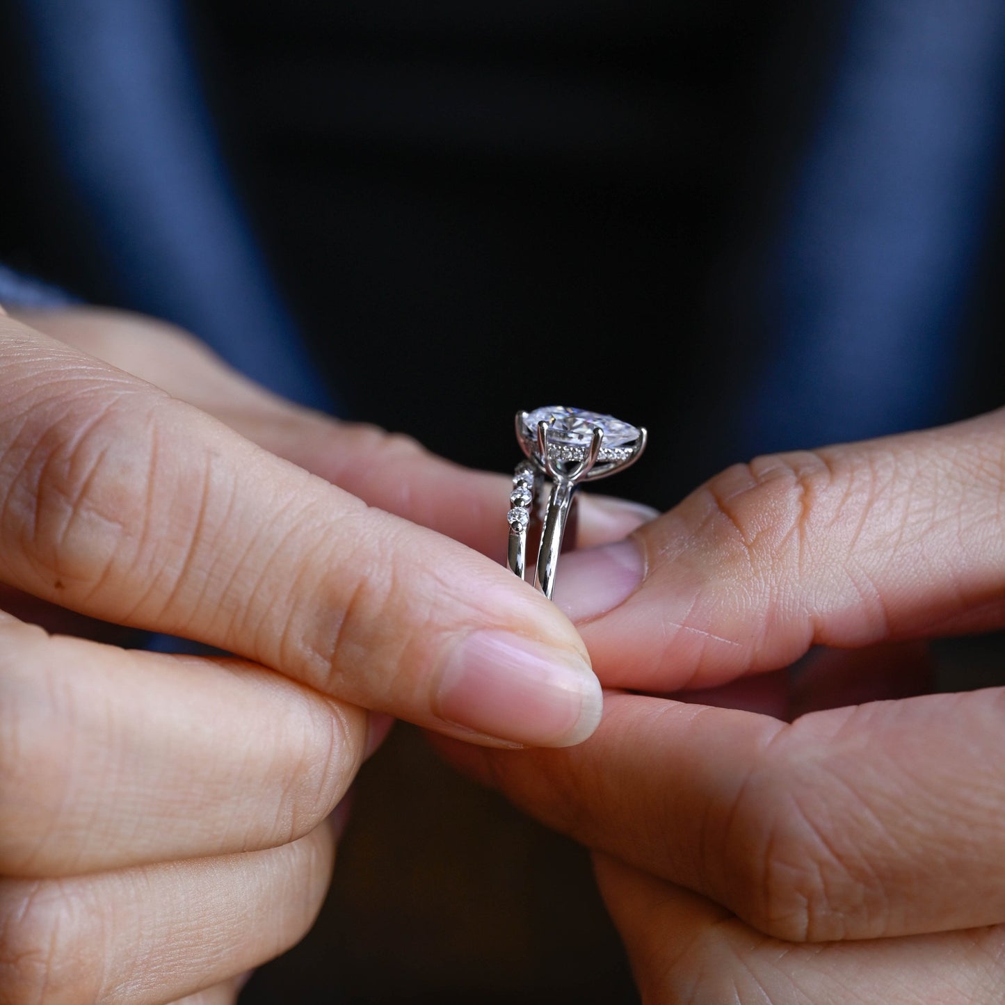 3.0 CT Round Pave Lab Grown Diamond Bridal Set