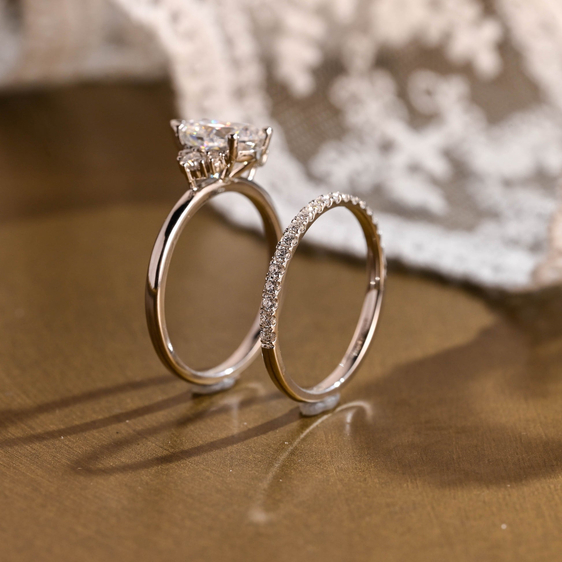 3.0 CT Round Pave Lab Grown Diamond Bridal Set