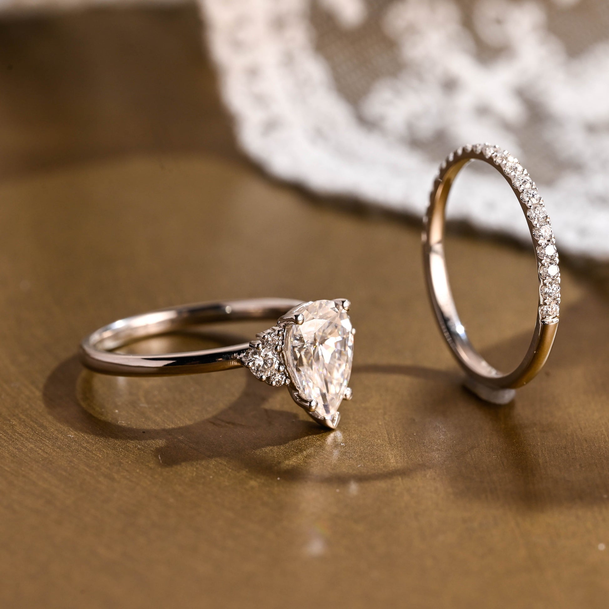 3.0 CT Round Pave Lab Grown Diamond Bridal Set