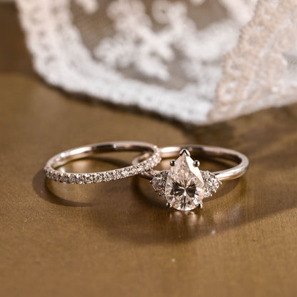 3.0 CT Round Pave Lab Grown Diamond Bridal Set