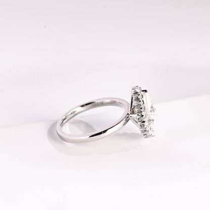 2 CT Round Three Stones Lab Grown Diamond Engagement Ring
