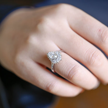 2 CT Round Three Stones Lab Grown Diamond Engagement Ring