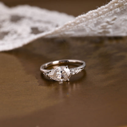 2 CT Round Three Stones Lab Grown Diamond Engagement Ring