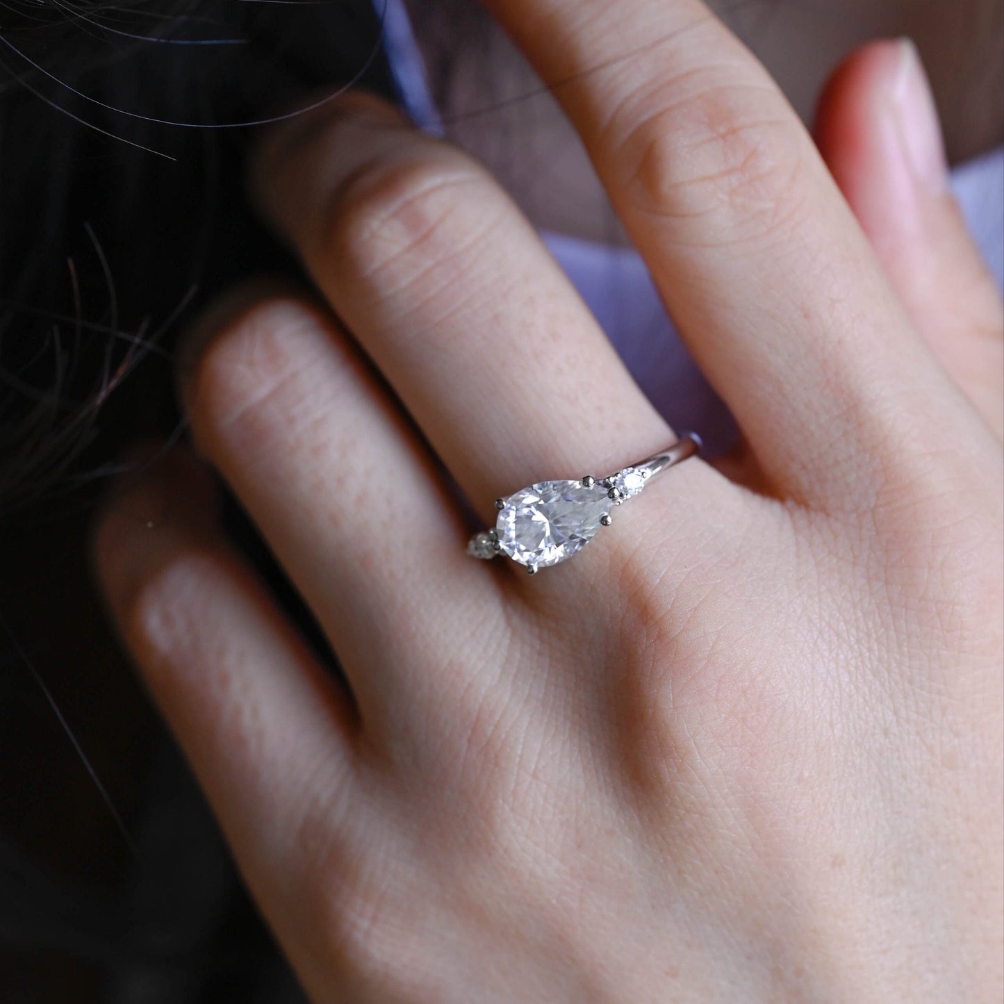 2 CT Round Three Stones Lab Grown Diamond Engagement Ring