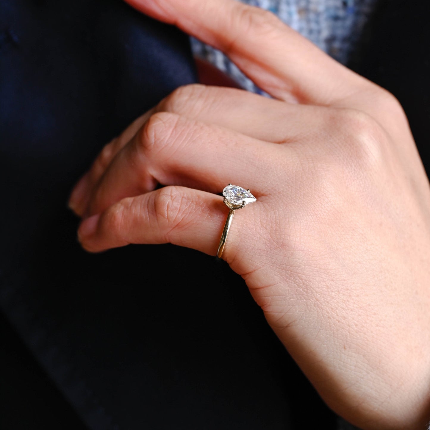 2 CT Round Three Stones Lab Grown Diamond Engagement Ring