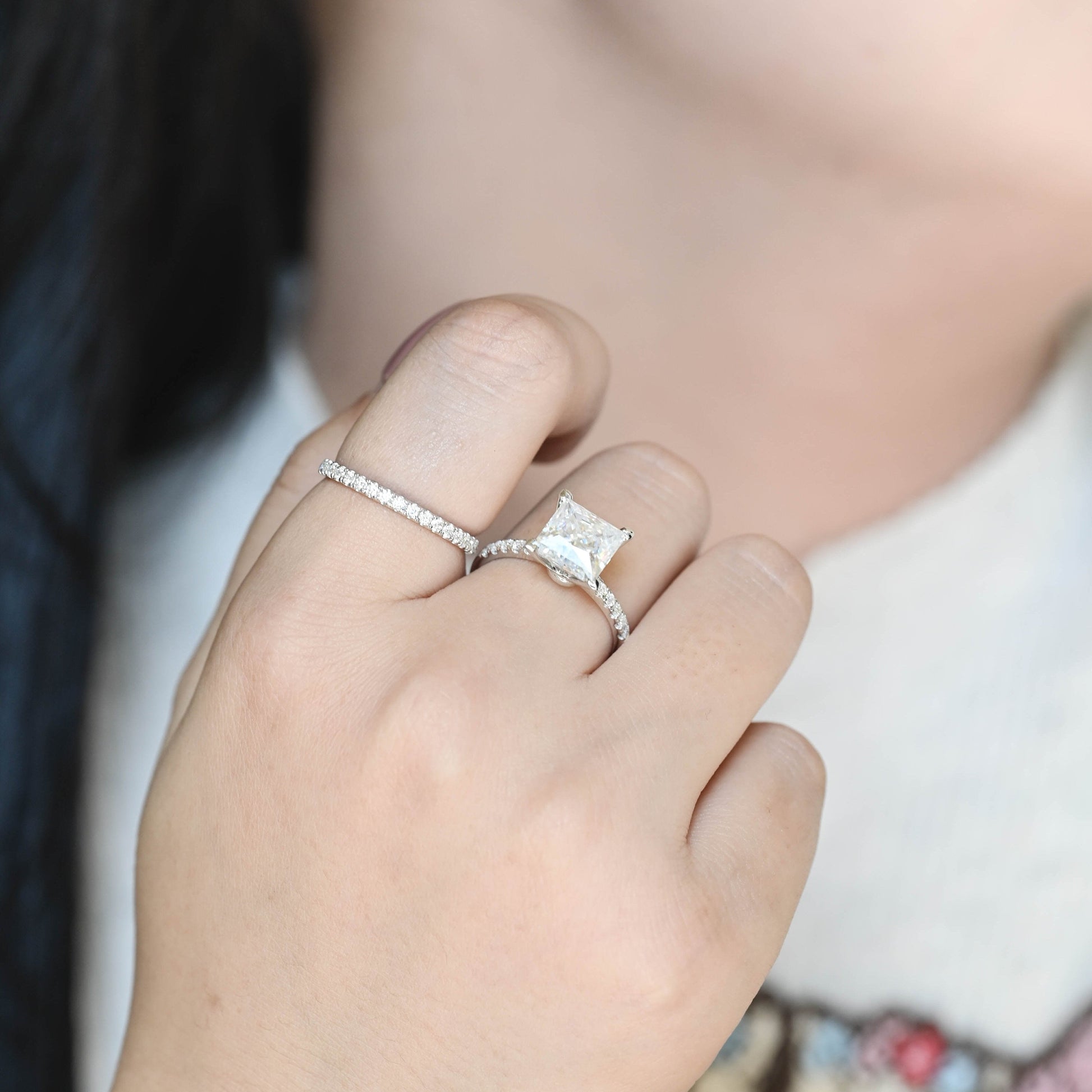 3.0 CT Round Pave Lab Grown Diamond Bridal Set