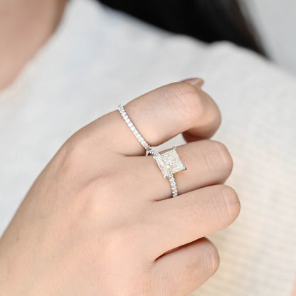 3.0 CT Round Pave Lab Grown Diamond Bridal Set