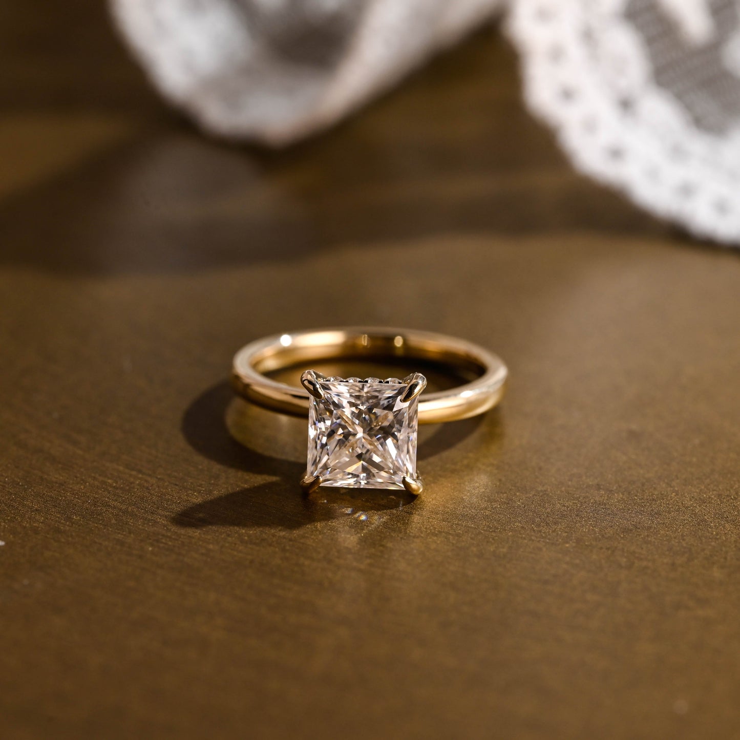 2 CT Round Three Stones Lab Grown Diamond Engagement Ring