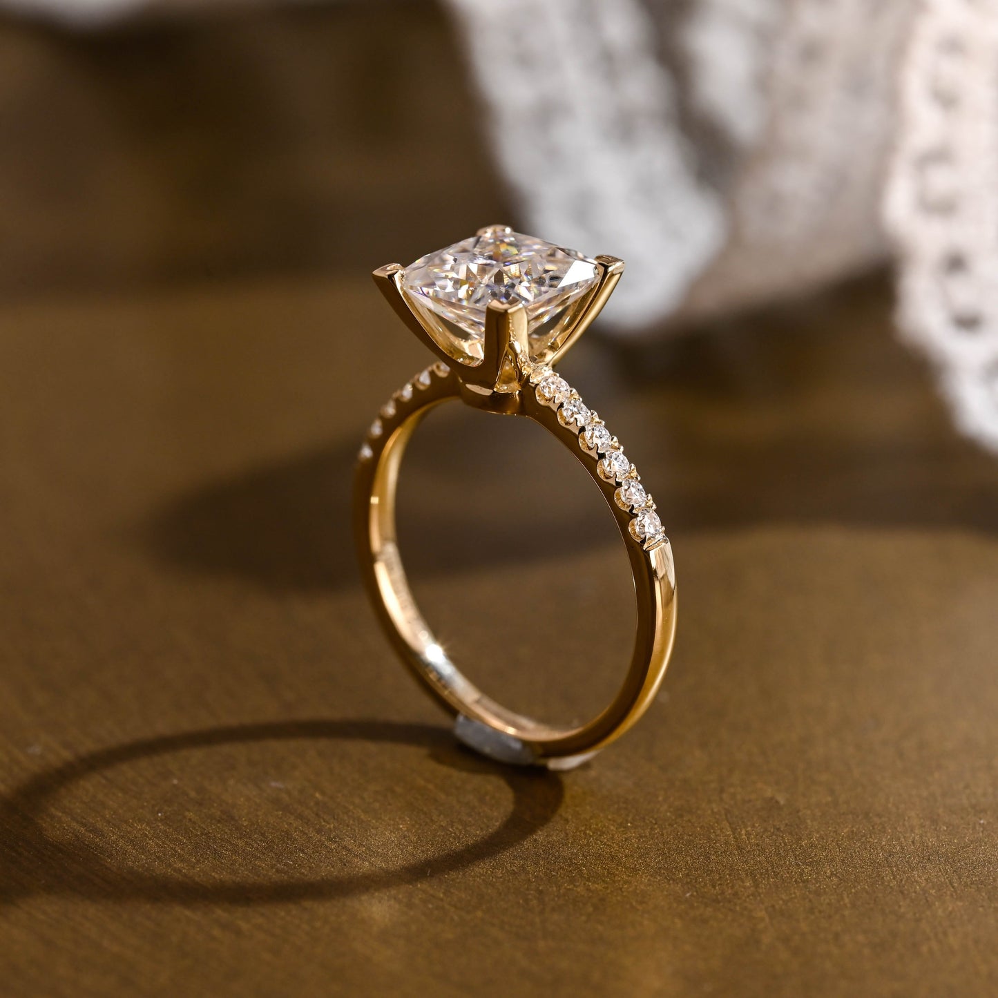 2 CT Round Three Stones Lab Grown Diamond Engagement Ring