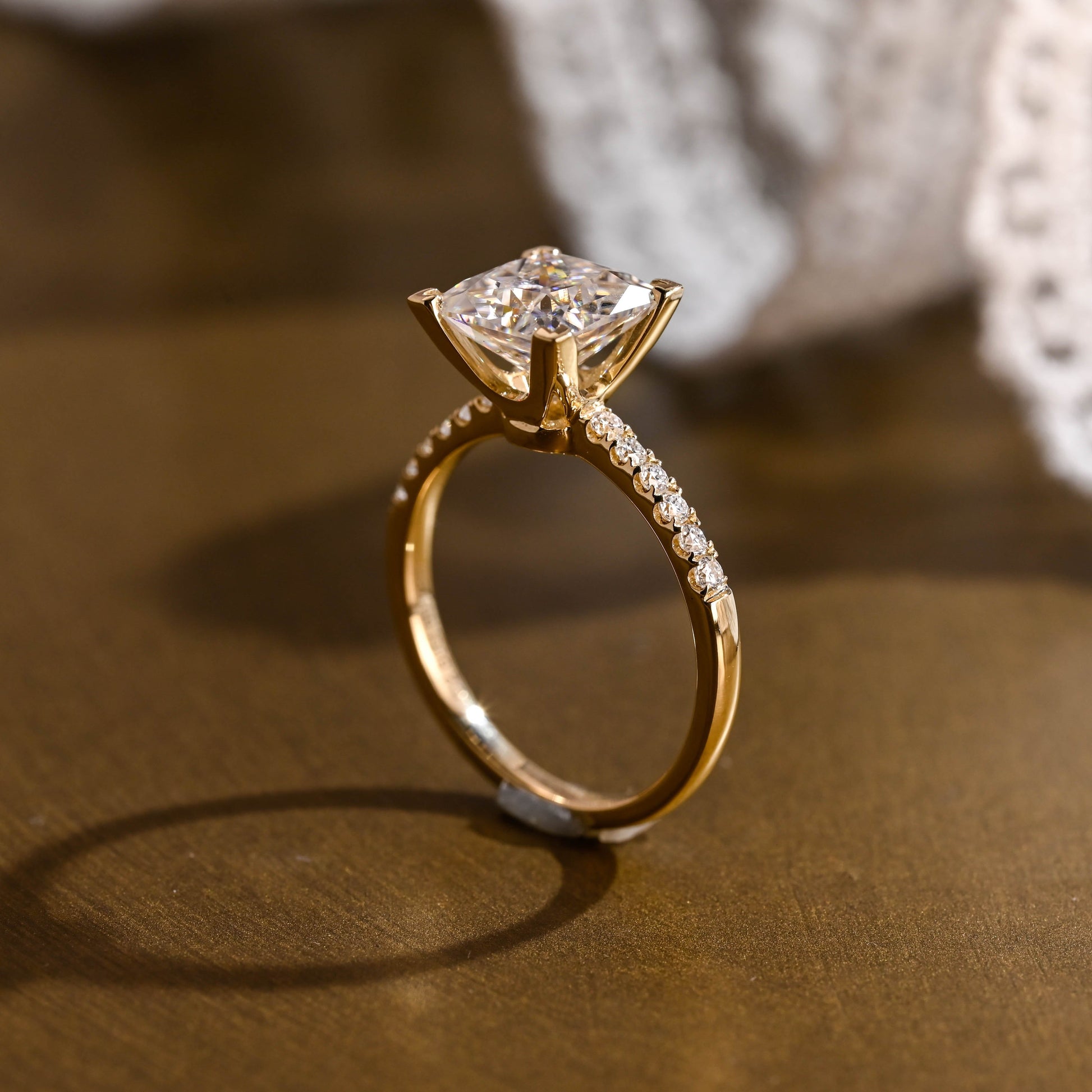 2 CT Round Three Stones Lab Grown Diamond Engagement Ring