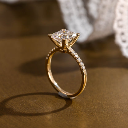 2 CT Round Three Stones Lab Grown Diamond Engagement Ring