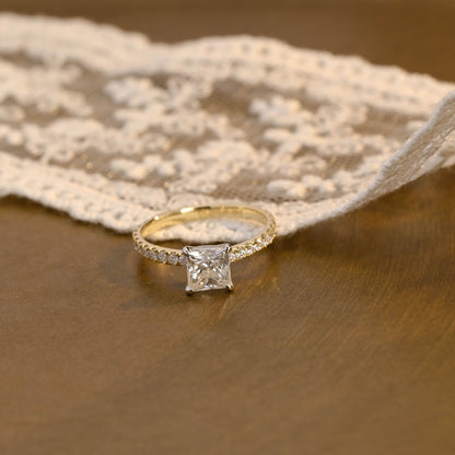 2 CT Round Three Stones Lab Grown Diamond Engagement Ring