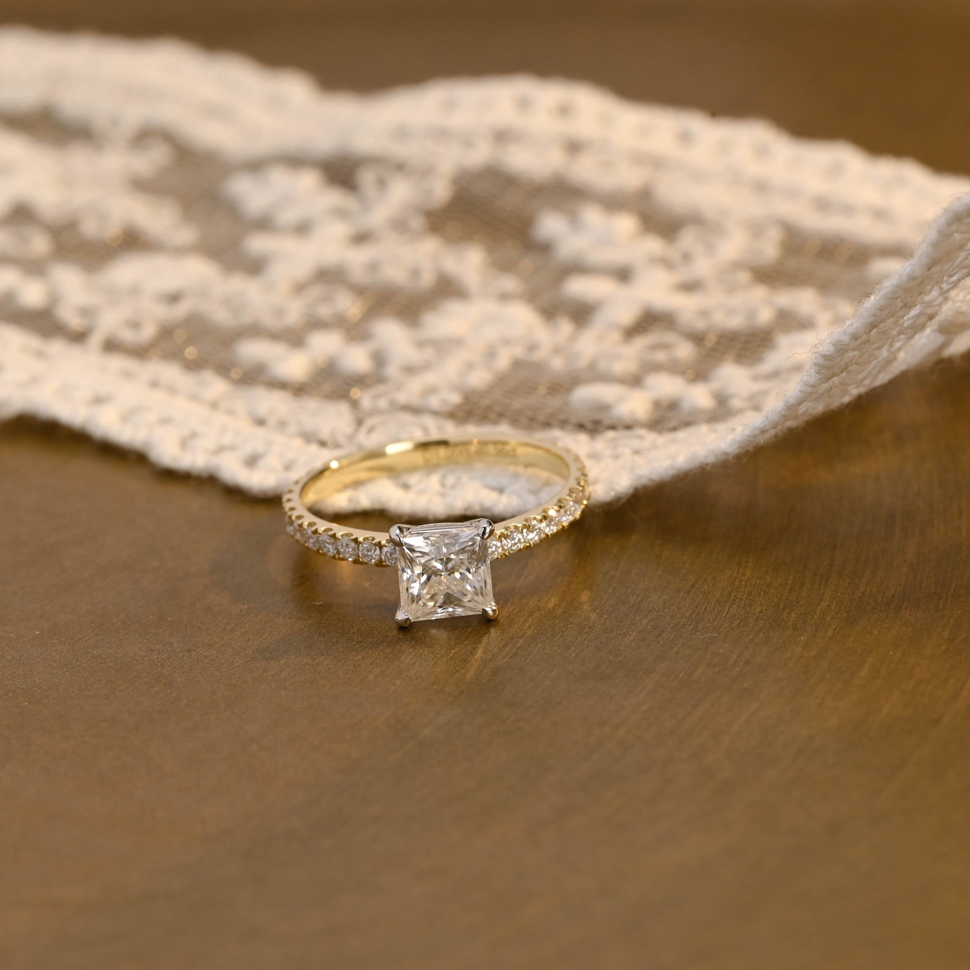 2 CT Round Three Stones Lab Grown Diamond Engagement Ring