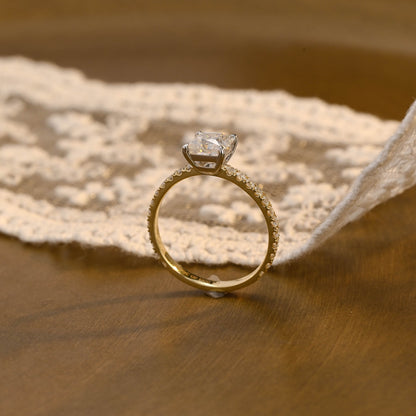 2 CT Round Three Stones Lab Grown Diamond Engagement Ring