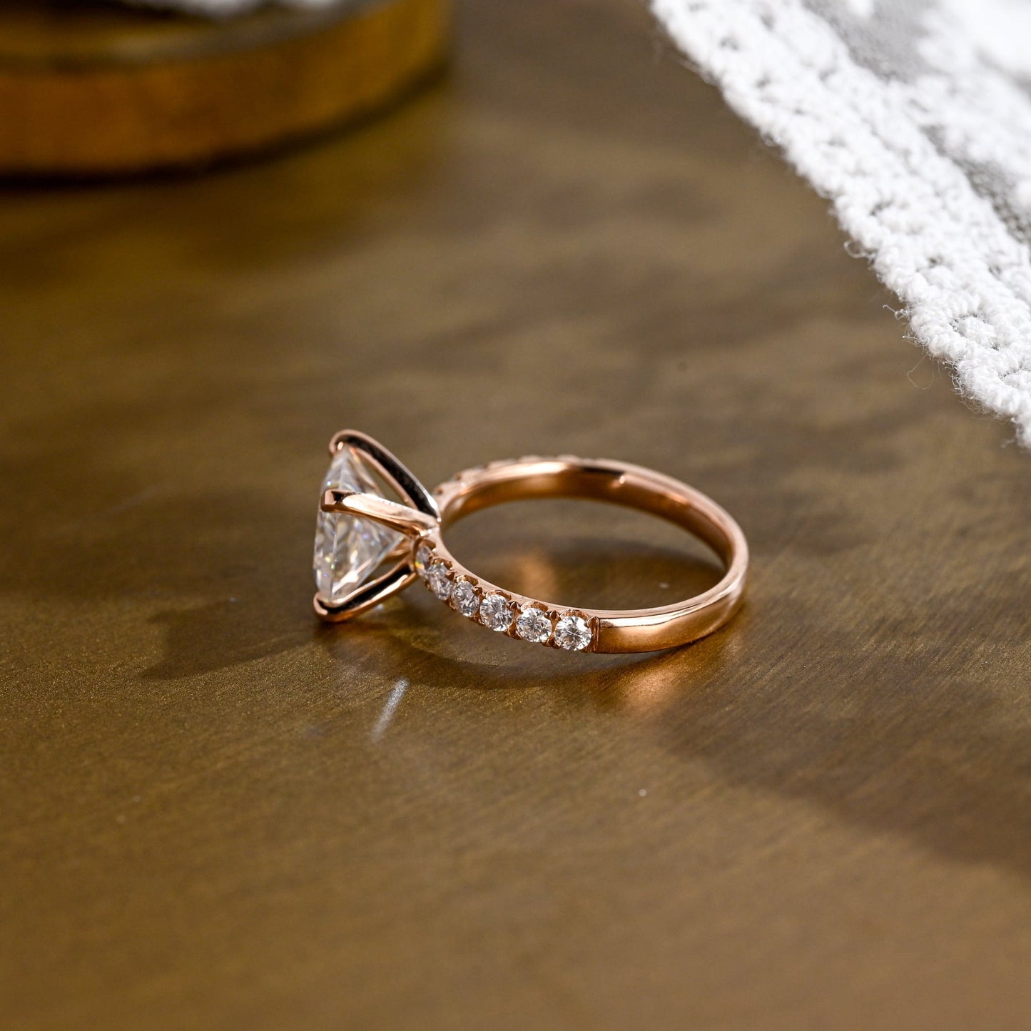 2 CT Round Three Stones Lab Grown Diamond Engagement Ring