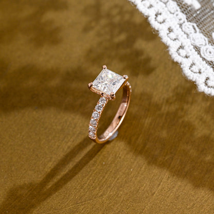 2 CT Round Three Stones Lab Grown Diamond Engagement Ring